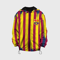 Куртка с капюшоном детская Полосатые цвета футбольного клуба Барселона, цвет: 3D-черный