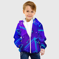 Куртка с капюшоном детская Neon Pattern colored, цвет: 3D-белый — фото 2