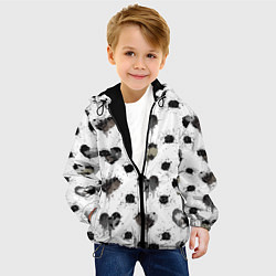 Куртка с капюшоном детская Брызги и капли в форме сердечки, цвет: 3D-черный — фото 2