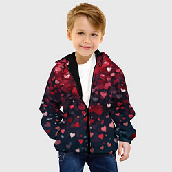 Куртка с капюшоном детская Гранатовые сердечки, цвет: 3D-черный — фото 2