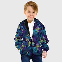 Куртка с капюшоном детская Abstract vector pattern, цвет: 3D-черный — фото 2