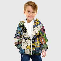 Куртка с капюшоном детская Облачные монстры, цвет: 3D-белый — фото 2