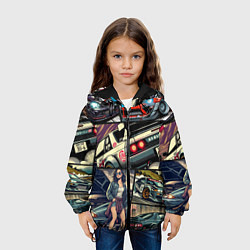 Куртка с капюшоном детская Japanese cars art, цвет: 3D-черный — фото 2