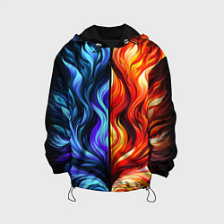 Куртка с капюшоном детская Два огня, цвет: 3D-черный