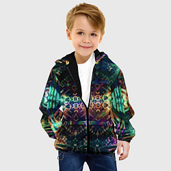 Куртка с капюшоном детская Медитативный арт, цвет: 3D-черный — фото 2