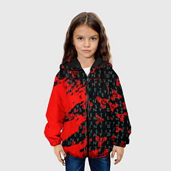 Куртка с капюшоном детская Destiny краски надписи текстура, цвет: 3D-черный — фото 2