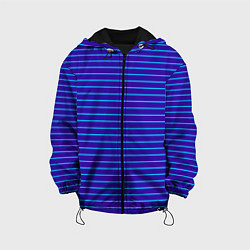 Куртка с капюшоном детская Неоновые линии циан на темно синем, цвет: 3D-черный