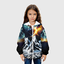 Куртка с капюшоном детская Молнии и горы, цвет: 3D-белый — фото 2