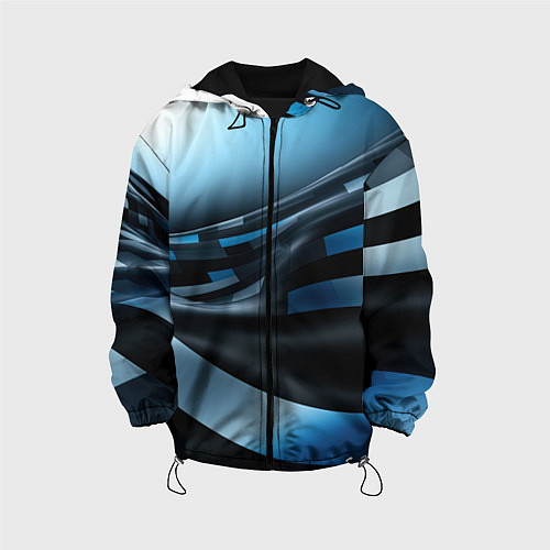 Детская куртка Черно-синий абстрактный спортивный стиль / 3D-Черный – фото 1