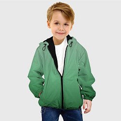 Куртка с капюшоном детская Градиент приглушённый зелёный, цвет: 3D-черный — фото 2