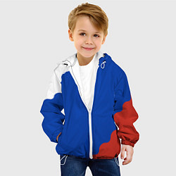 Куртка с капюшоном детская Триколор диагональный волнистый, цвет: 3D-белый — фото 2