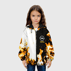 Куртка с капюшоном детская Opel огонь текстура, цвет: 3D-черный — фото 2