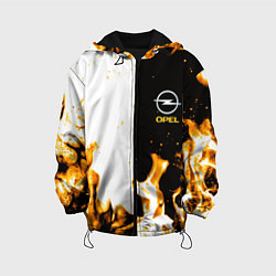 Куртка с капюшоном детская Opel огонь текстура, цвет: 3D-черный