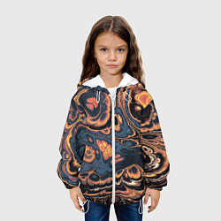 Куртка с капюшоном детская Абстрактный разноцветный узор, цвет: 3D-белый — фото 2