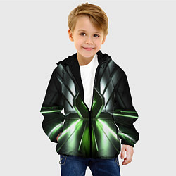 Куртка с капюшоном детская Зеленый луч, цвет: 3D-черный — фото 2