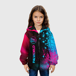 Куртка с капюшоном детская Palworld - neon gradient по-вертикали, цвет: 3D-черный — фото 2