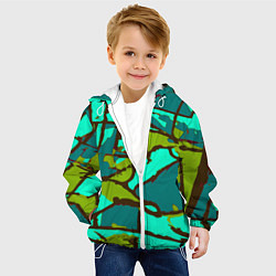 Куртка с капюшоном детская Цветная геометрия, цвет: 3D-белый — фото 2