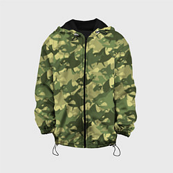 Куртка с капюшоном детская Акулы - камуфляж, цвет: 3D-черный