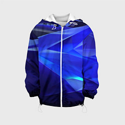 Куртка с капюшоном детская Black and blue abstract background sport style, цвет: 3D-белый
