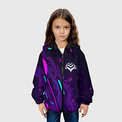 Куртка с капюшоном детская Warframe neon gaming, цвет: 3D-черный — фото 2
