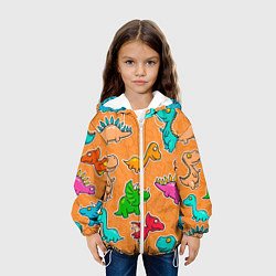 Куртка с капюшоном детская Маленькие динозавры, цвет: 3D-белый — фото 2