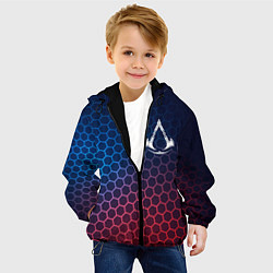 Куртка с капюшоном детская Assassins Creed неоновые соты, цвет: 3D-черный — фото 2