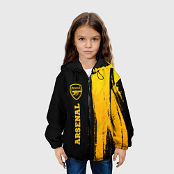 Куртка с капюшоном детская Arsenal - gold gradient по-вертикали, цвет: 3D-черный — фото 2