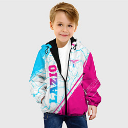 Куртка с капюшоном детская Lazio neon gradient style вертикально, цвет: 3D-черный — фото 2