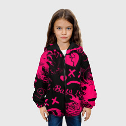 Куртка с капюшоном детская Lil peep pink steel rap, цвет: 3D-черный — фото 2