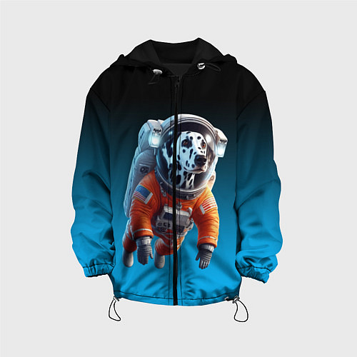 Детская куртка Далматинец космонавт в открытом космосе / 3D-Черный – фото 1