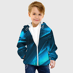 Куртка с капюшоном детская Geometry stripes neon color, цвет: 3D-белый — фото 2