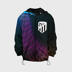 Куртка с капюшоном детская Atletico Madrid футбольная сетка, цвет: 3D-черный