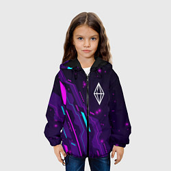 Куртка с капюшоном детская The Sims neon gaming, цвет: 3D-черный — фото 2