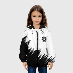 Куртка с капюшоном детская Биткоин текстура крипта, цвет: 3D-черный — фото 2