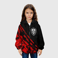 Куртка с капюшоном детская Leeds United sport grunge, цвет: 3D-черный — фото 2