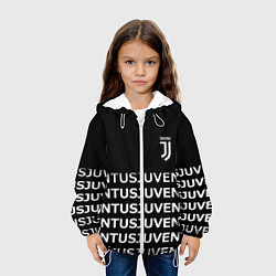 Куртка с капюшоном детская Juventus pattern fc club steel, цвет: 3D-белый — фото 2