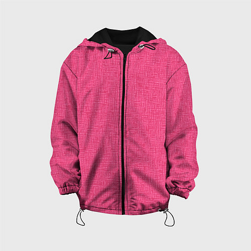 Детская куртка Текстура однотонный розовый Барби / 3D-Черный – фото 1
