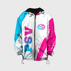 Куртка с капюшоном детская PSV neon gradient style вертикально, цвет: 3D-черный