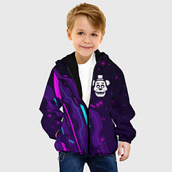 Куртка с капюшоном детская FNAF neon gaming, цвет: 3D-черный — фото 2