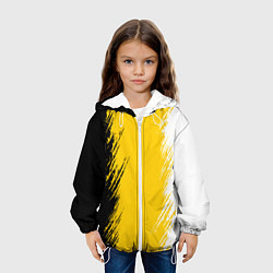 Куртка с капюшоном детская Имперский флаг России штрихи, цвет: 3D-белый — фото 2