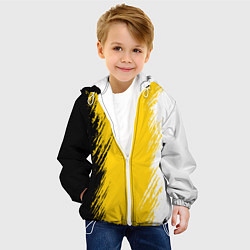 Куртка с капюшоном детская Имперский флаг России штрихи, цвет: 3D-белый — фото 2