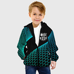 Куртка с капюшоном детская Barcelona football net, цвет: 3D-черный — фото 2