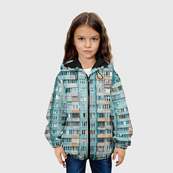 Куртка с капюшоном детская Хрущёвка в голубых тонах, цвет: 3D-черный — фото 2