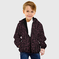 Куртка с капюшоном детская Мозаика тёмно-красный, цвет: 3D-черный — фото 2