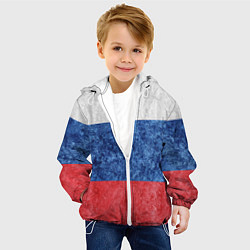 Куртка с капюшоном детская Флаг России разноцветный, цвет: 3D-белый — фото 2