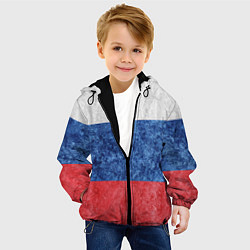 Куртка с капюшоном детская Флаг России разноцветный, цвет: 3D-черный — фото 2