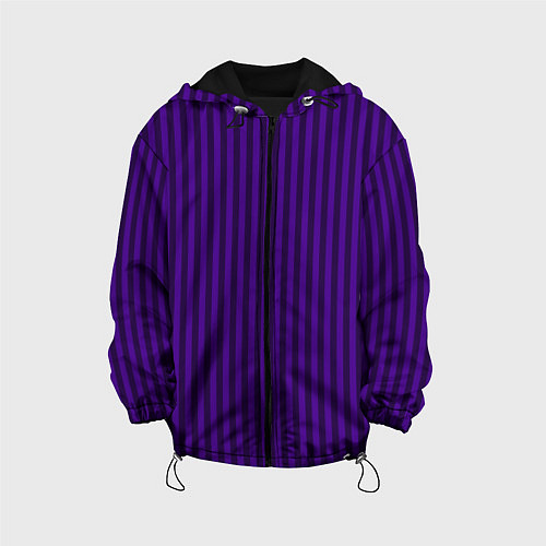 Детская куртка Яркий фиолетовый в полоску / 3D-Черный – фото 1