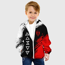 Куртка с капюшоном детская Дикая охота и знаки, цвет: 3D-белый — фото 2