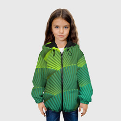 Куртка с капюшоном детская Объемные веерные столбики, цвет: 3D-черный — фото 2