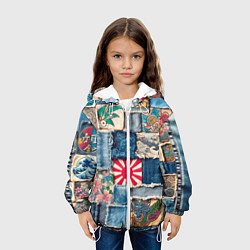 Куртка с капюшоном детская Японское художество пэчворк, цвет: 3D-белый — фото 2